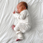 Cream Small Ribbed Zip Romper