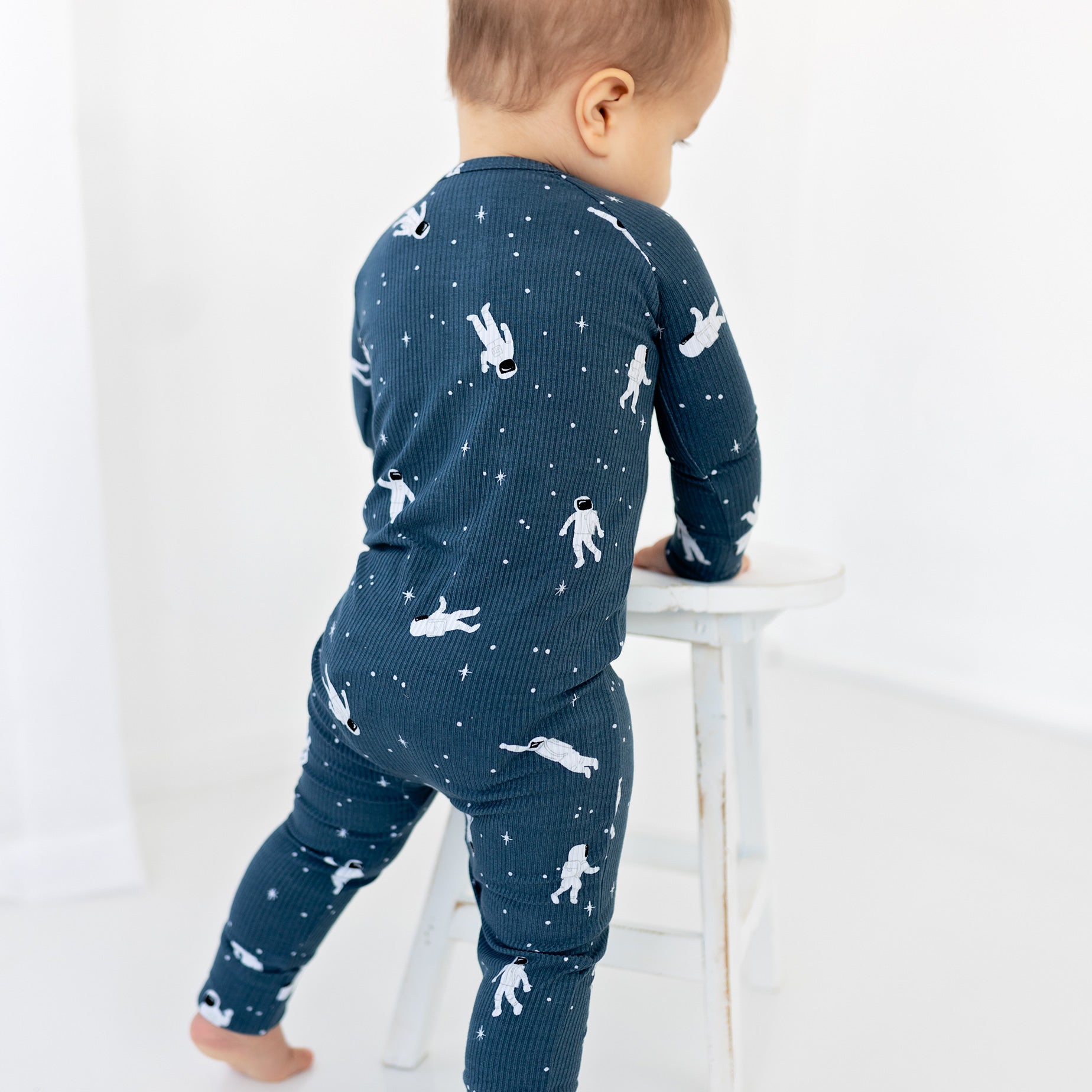 Astronauts Small Ribbed Zip Romper