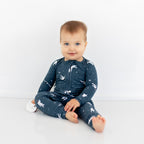 Astronauts Small Ribbed Zip Romper