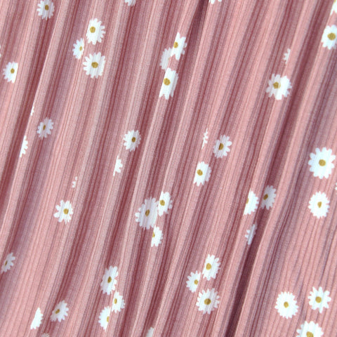 Mauve Blooms Small Ribbed Two-Piece Set