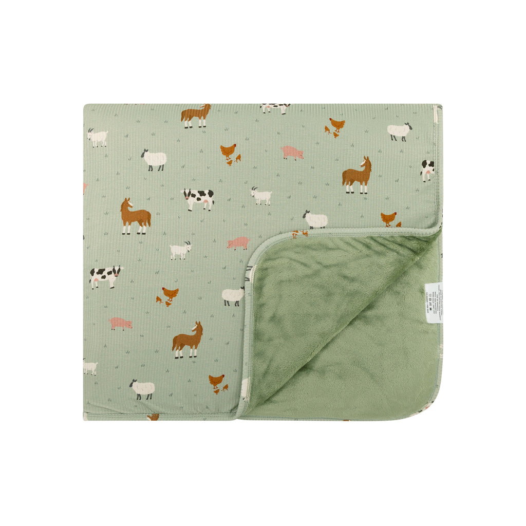 Farm Animals Small Ribbed Adult Blanket