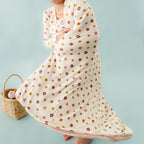 Pink Daisies Small Ribbed Toddler Blanket