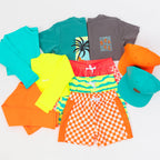 Neon Yellow Tides Swim Trunks