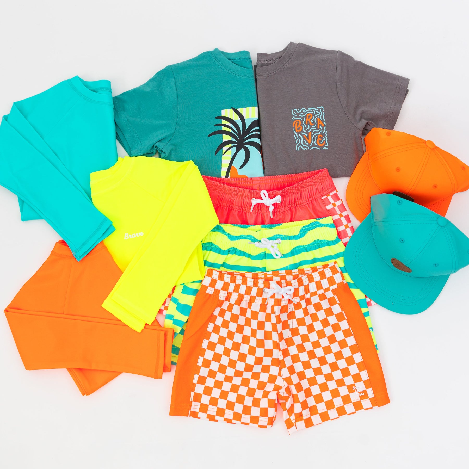 Neon Yellow Tides Swim Trunks