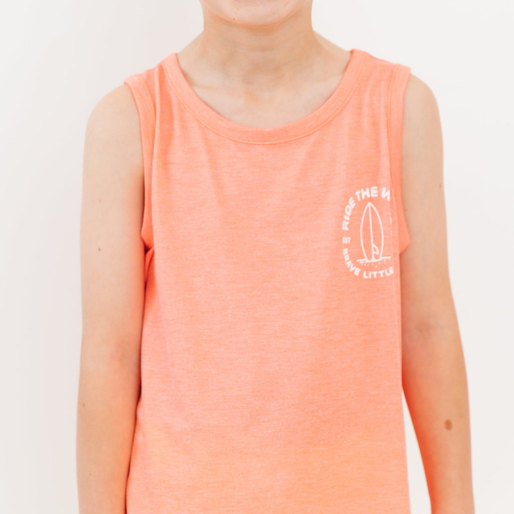 Ride The Wave Orange Heather Tank