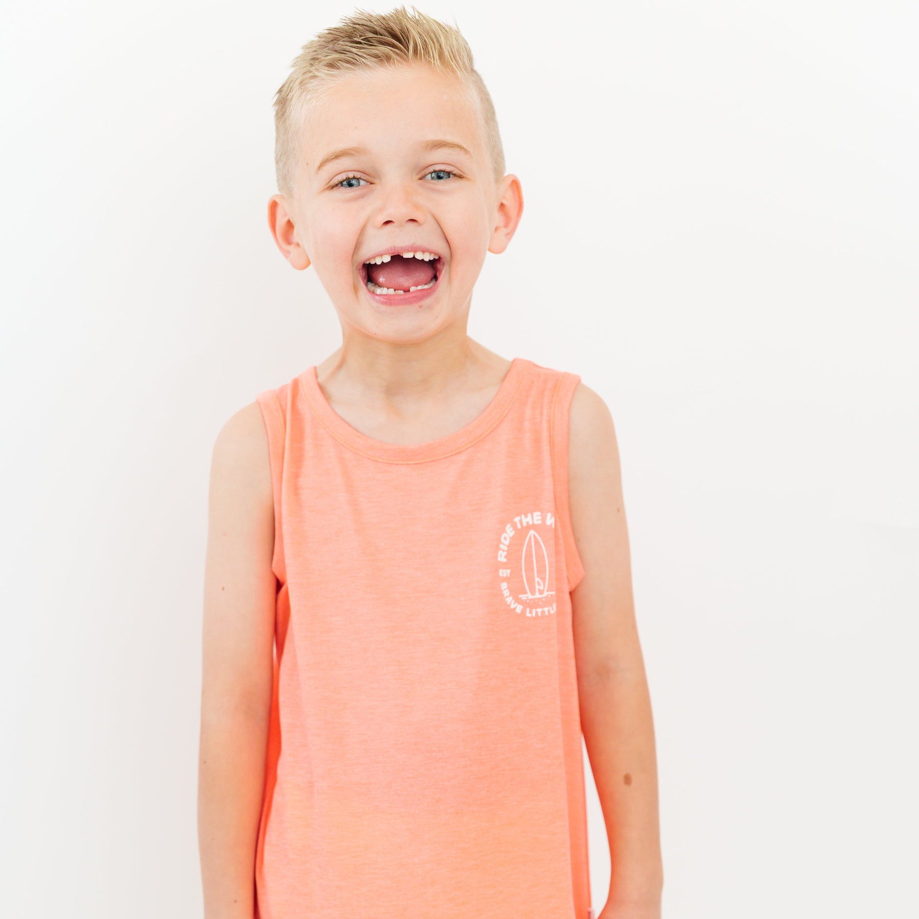 Ride The Wave Orange Heather Tank