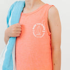 Ride The Wave Orange Heather Tank