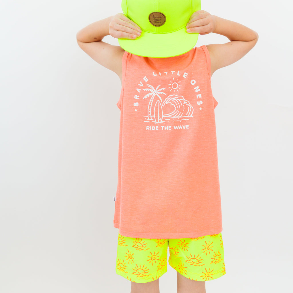 Ride The Wave Orange Heather Tank