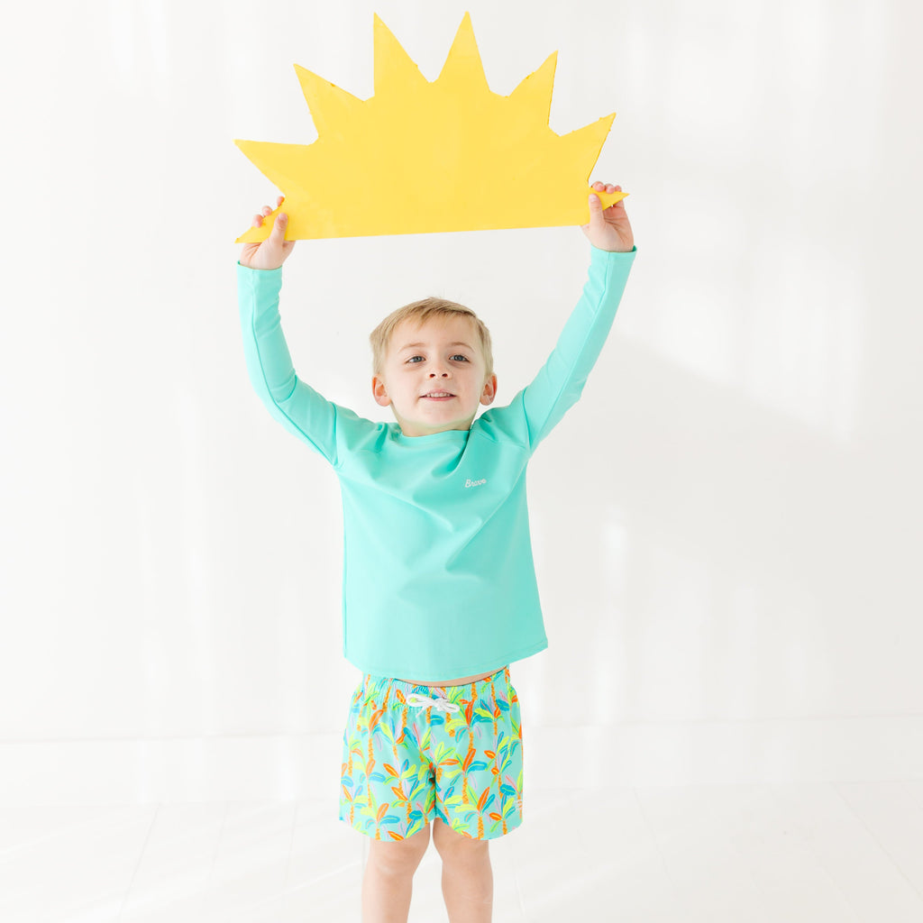 Neon Turquoise Rash Guard