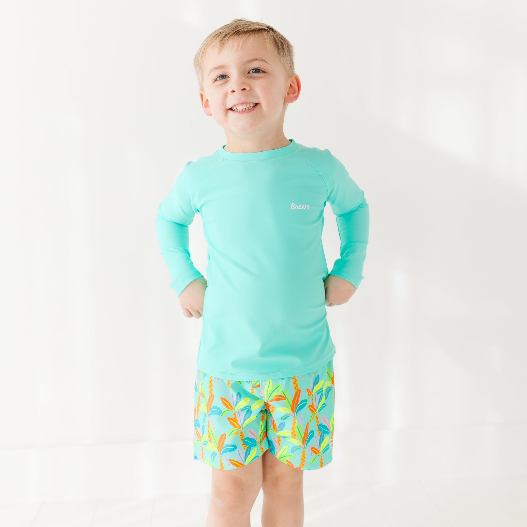 Neon Turquoise Rash Guard