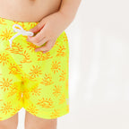 Neon Yellow Suns Swim Trunks