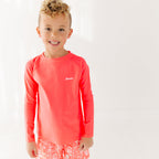 Neon Coral Rash Guard
