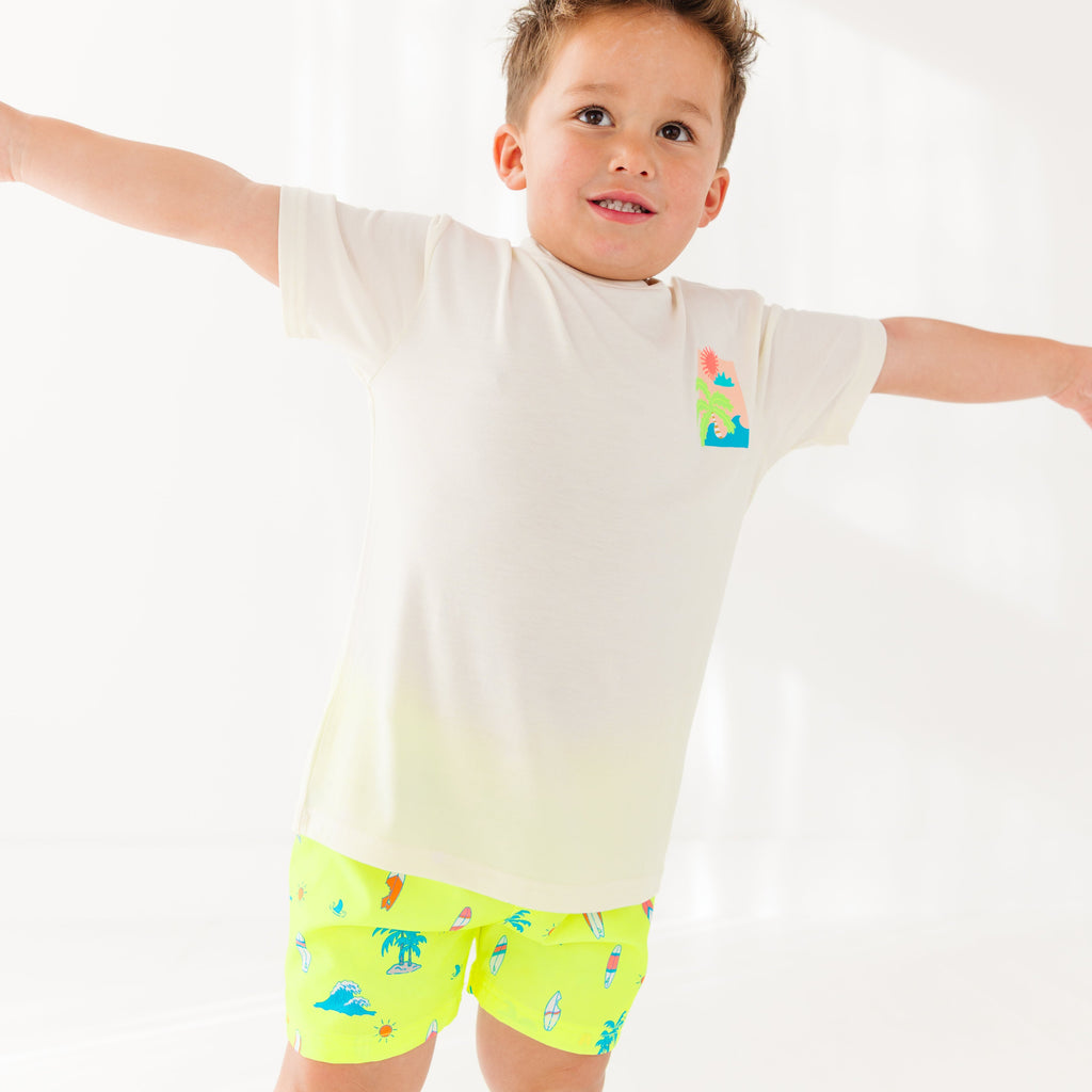 Neon Yellow Surfside Swim Trunks