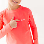 Neon Coral Rash Guard