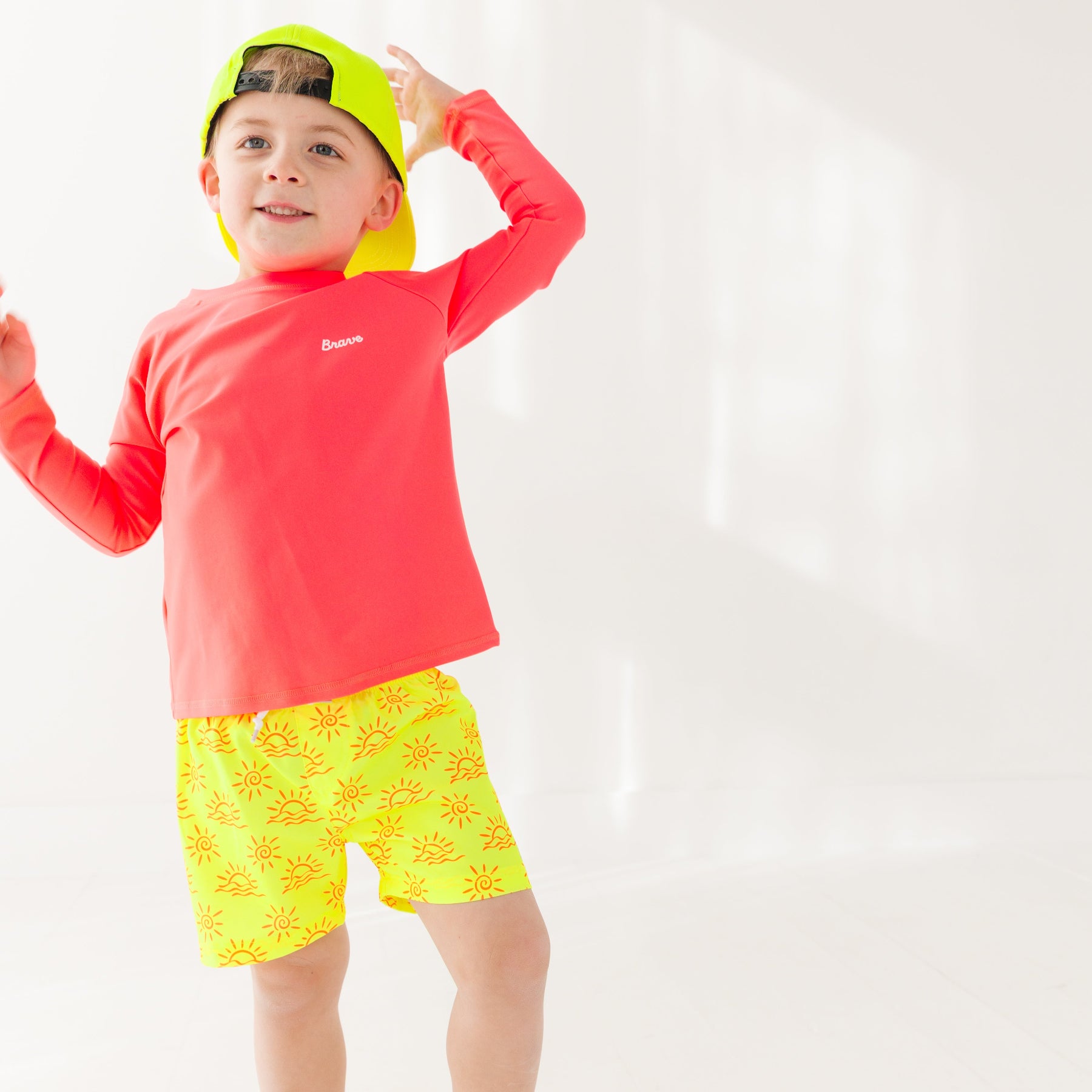 Neon Coral Rash Guard