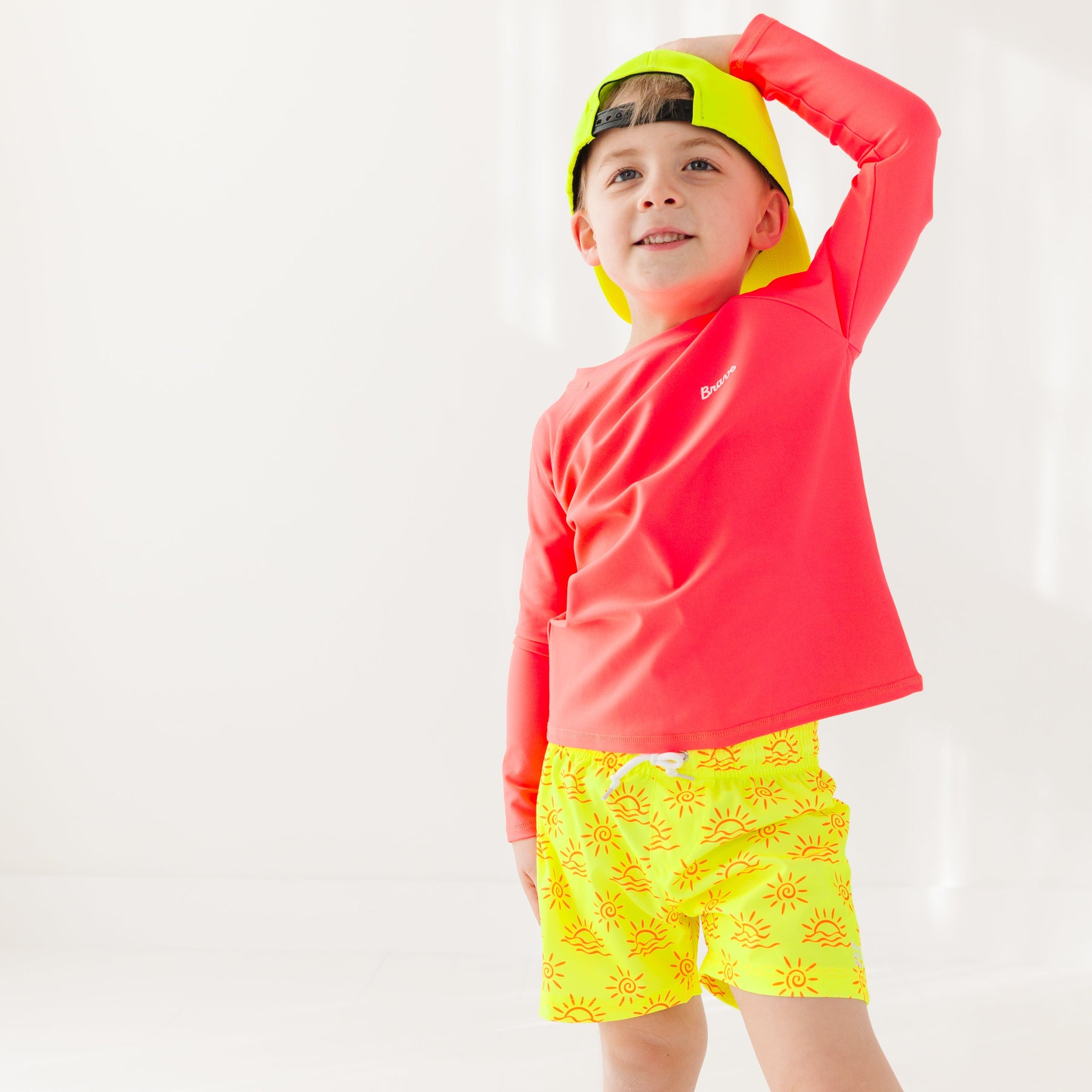 Neon Coral Rash Guard