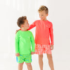 Neon Coral Rash Guard