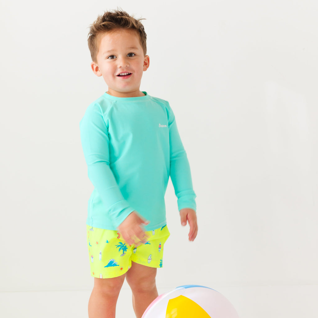 Neon Yellow Surfside Swim Trunks