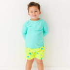 Neon Turquoise Rash Guard