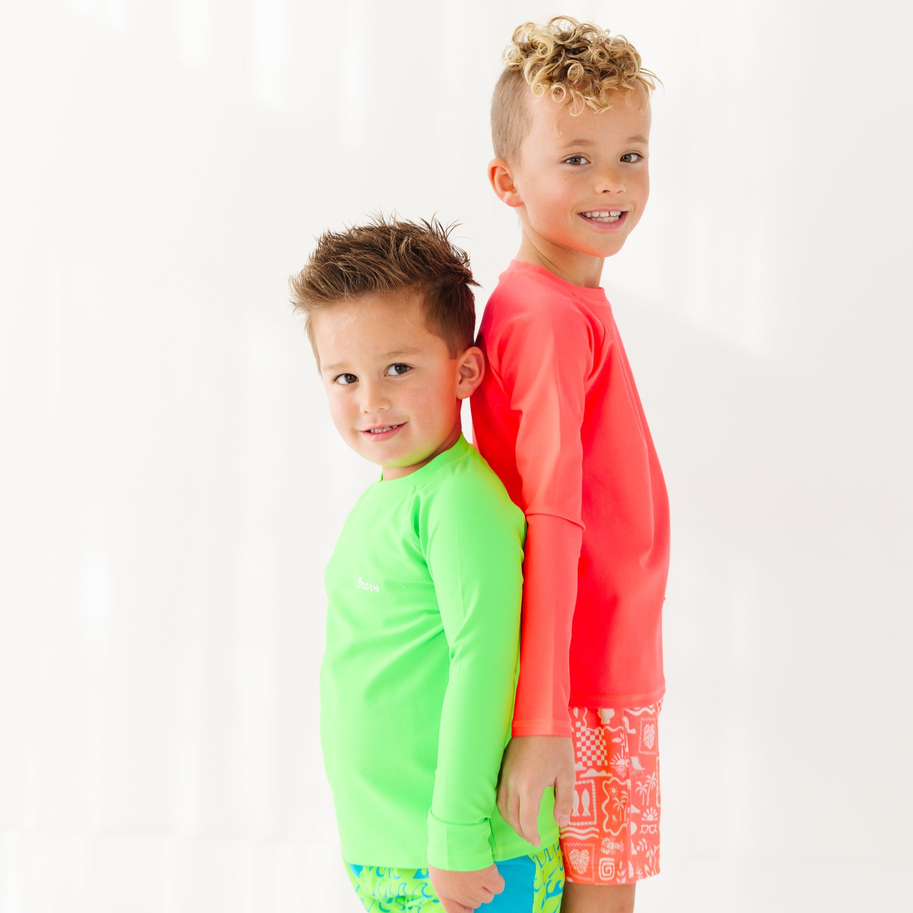 Neon Coral Rash Guard