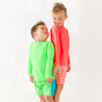 Neon Coral Rash Guard