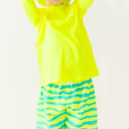 Neon Yellow Tides Swim Trunks