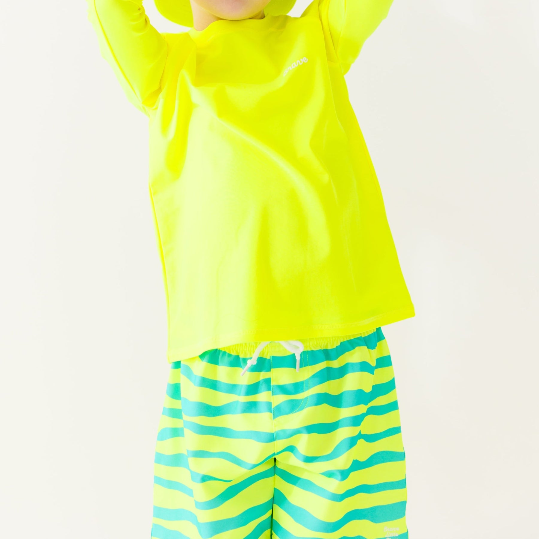 Neon Yellow Tides Swim Trunks