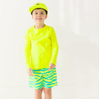 Neon Yellow Tides Swim Trunks