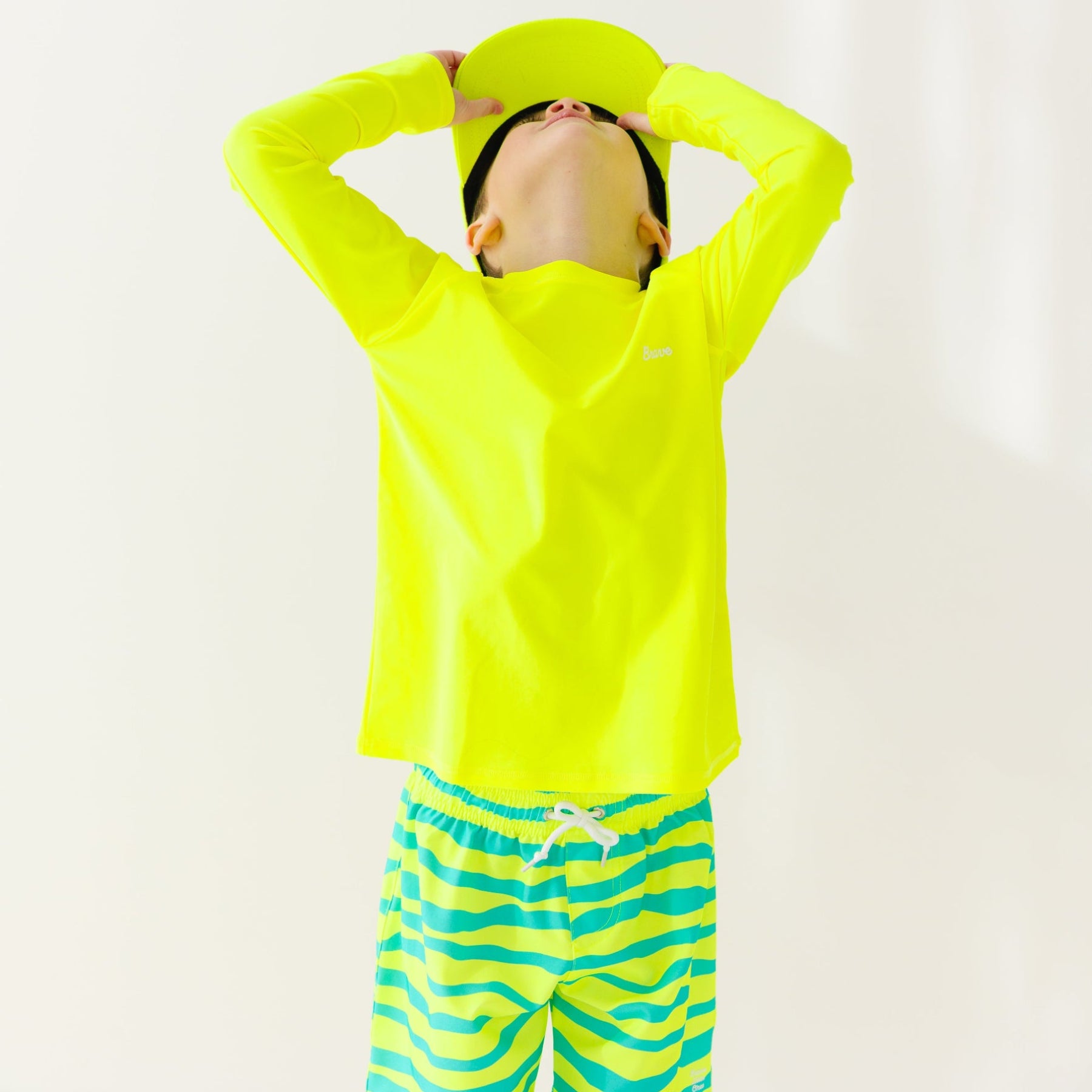 Neon Yellow Tides Swim Trunks