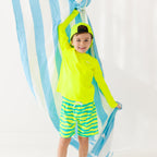 Neon Yellow Tides Swim Trunks