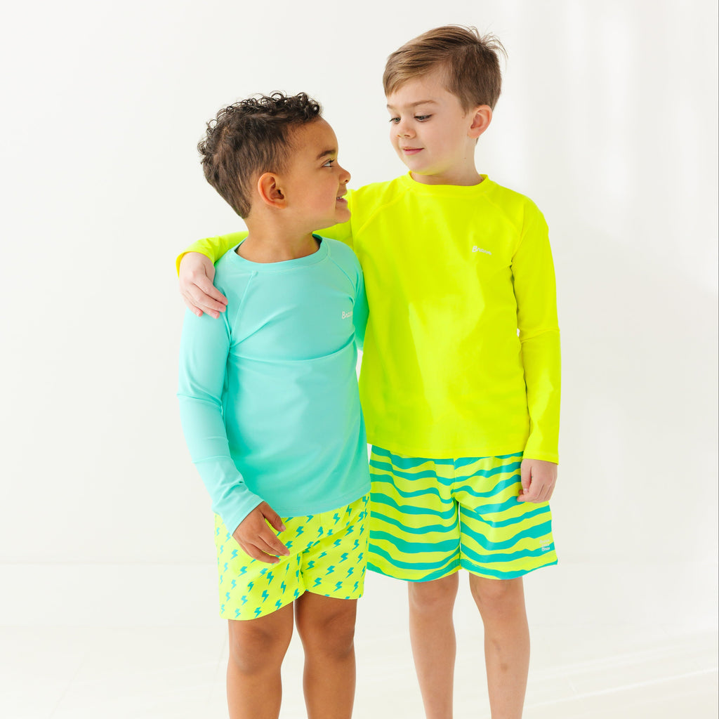 Neon Turquoise Rash Guard
