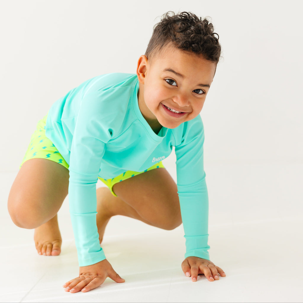 Neon Turquoise Rash Guard