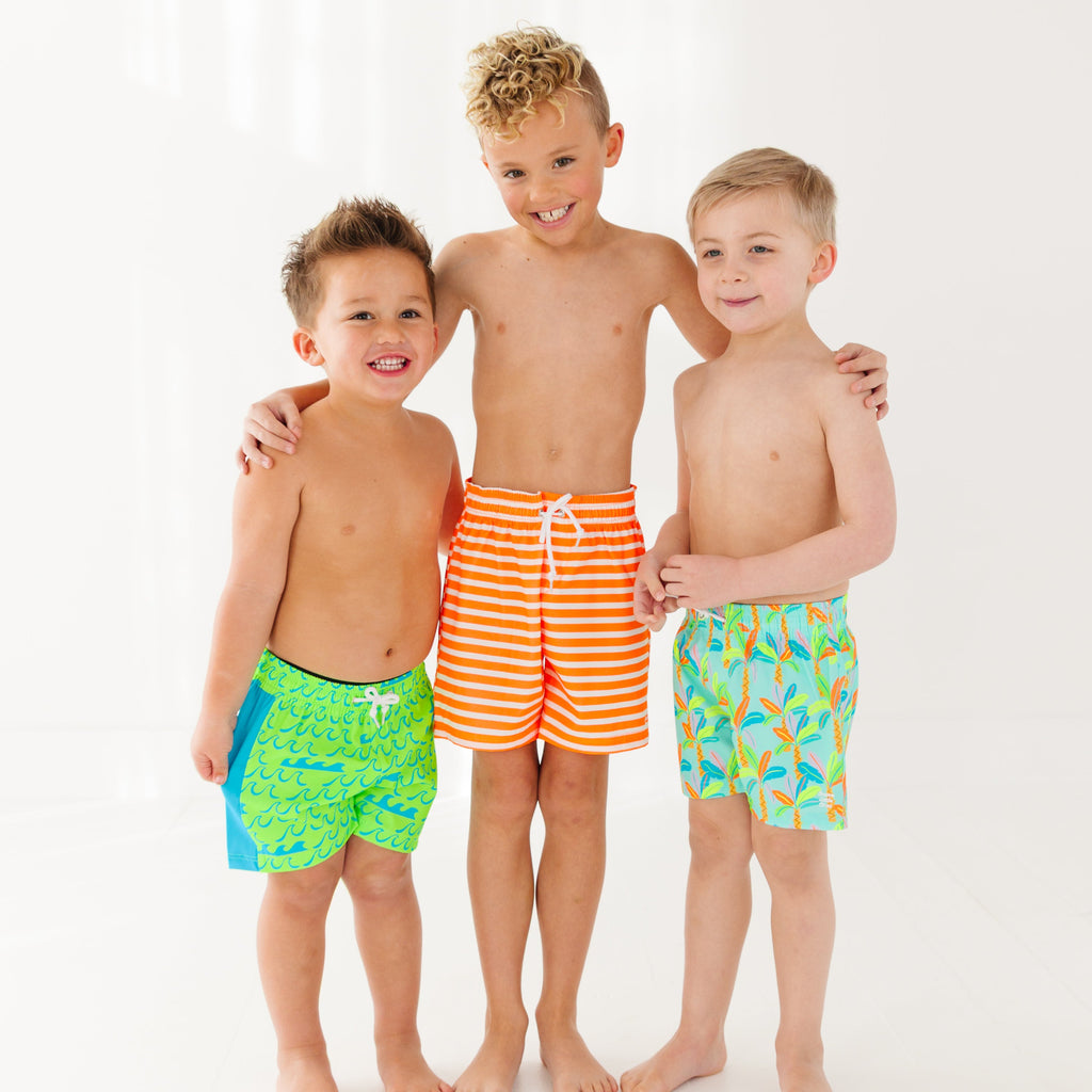 Neon Palm Trees Swim Trunks