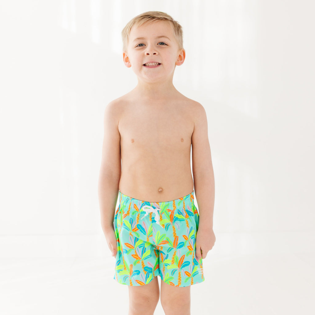 Neon Palm Trees Swim Trunks
