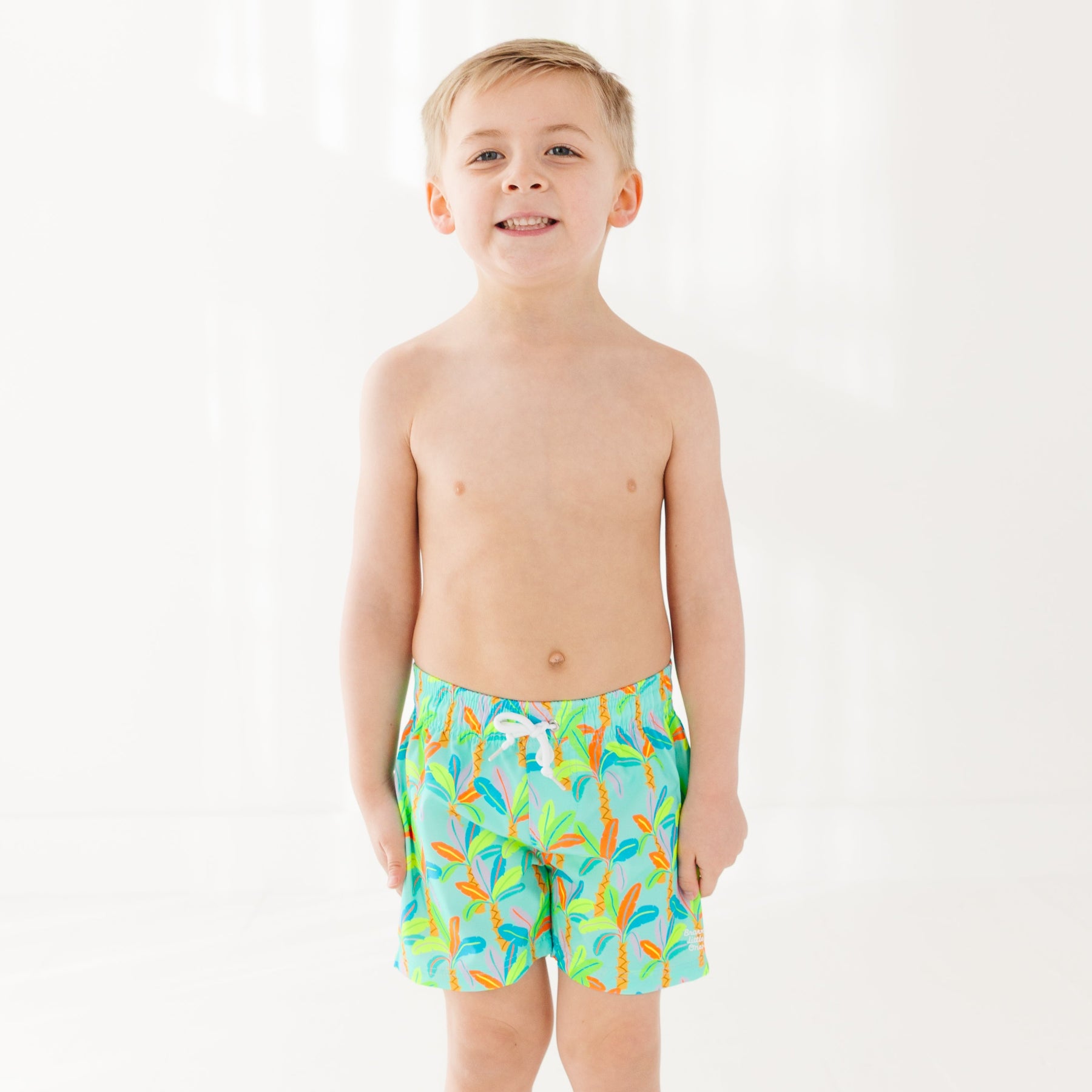 Neon Palm Trees Swim Trunks