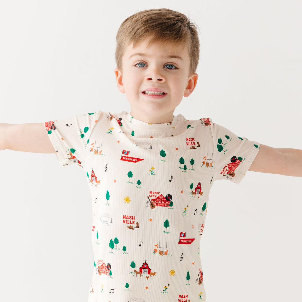 Music City Tennessee Small Ribbed Shorts Two-Piece Set