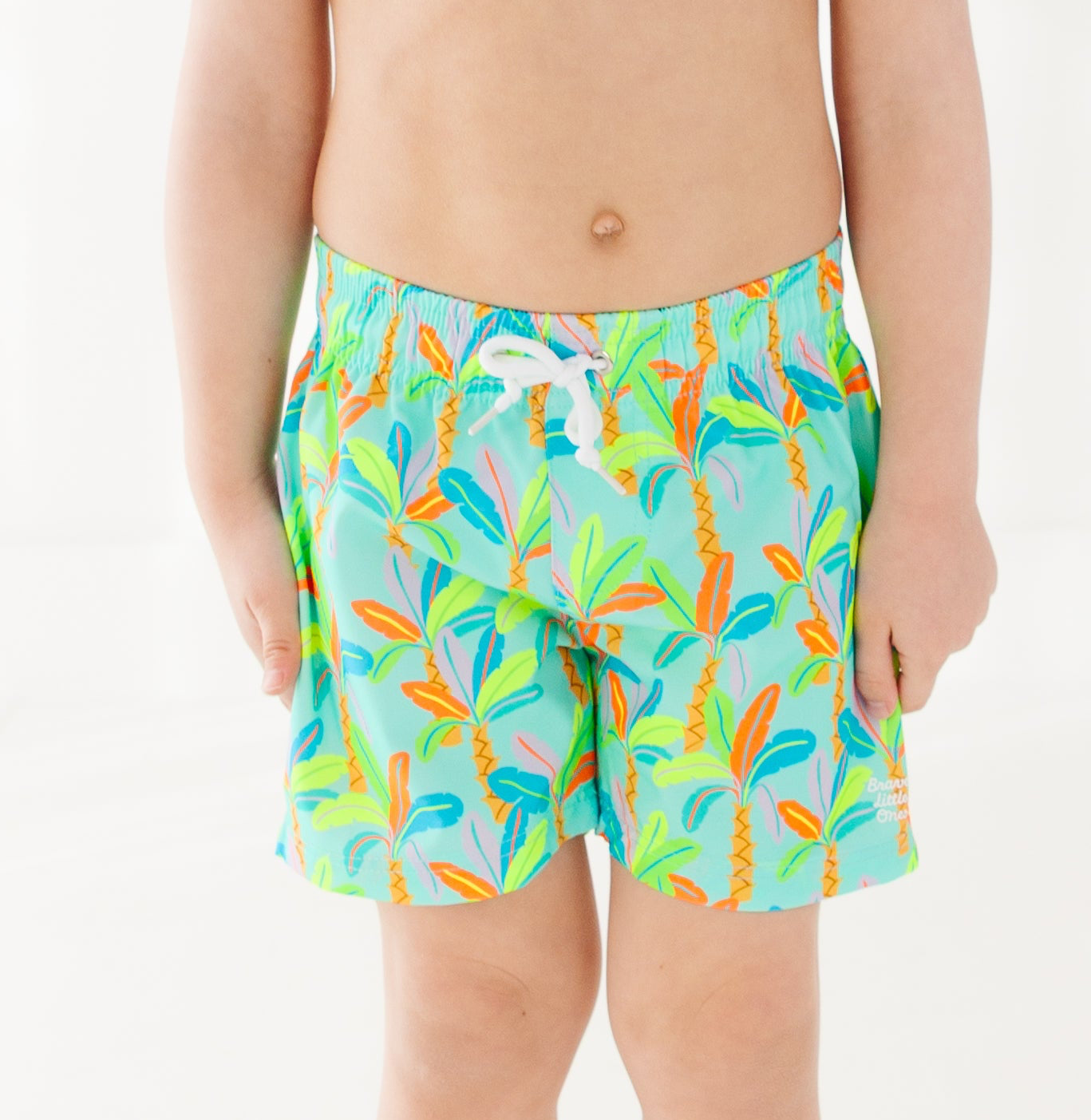 Neon Palm Trees Swim Trunks