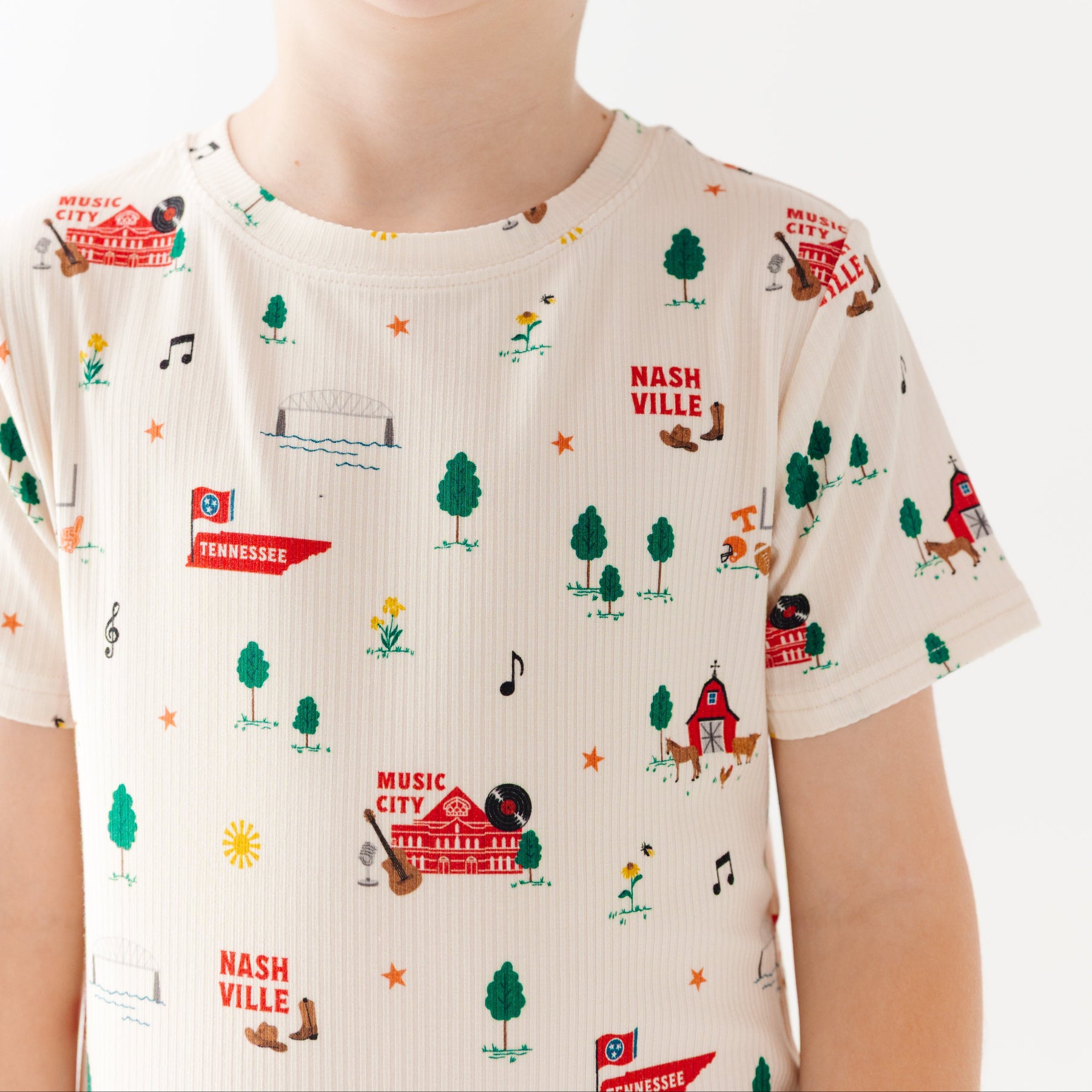 Music City Tennessee Small Ribbed Shorts Two-Piece Set