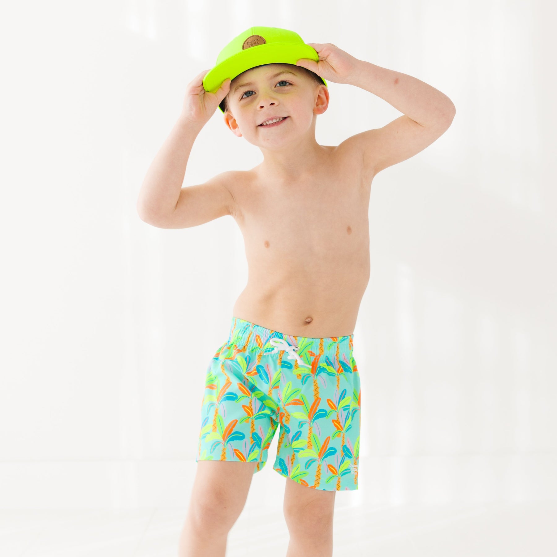 Neon Palm Trees Swim Trunks