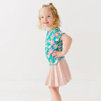 Retro Daisies Lettuce-Edge Ribbed Shirt