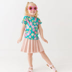 Retro Daisies Lettuce-Edge Ribbed Shirt