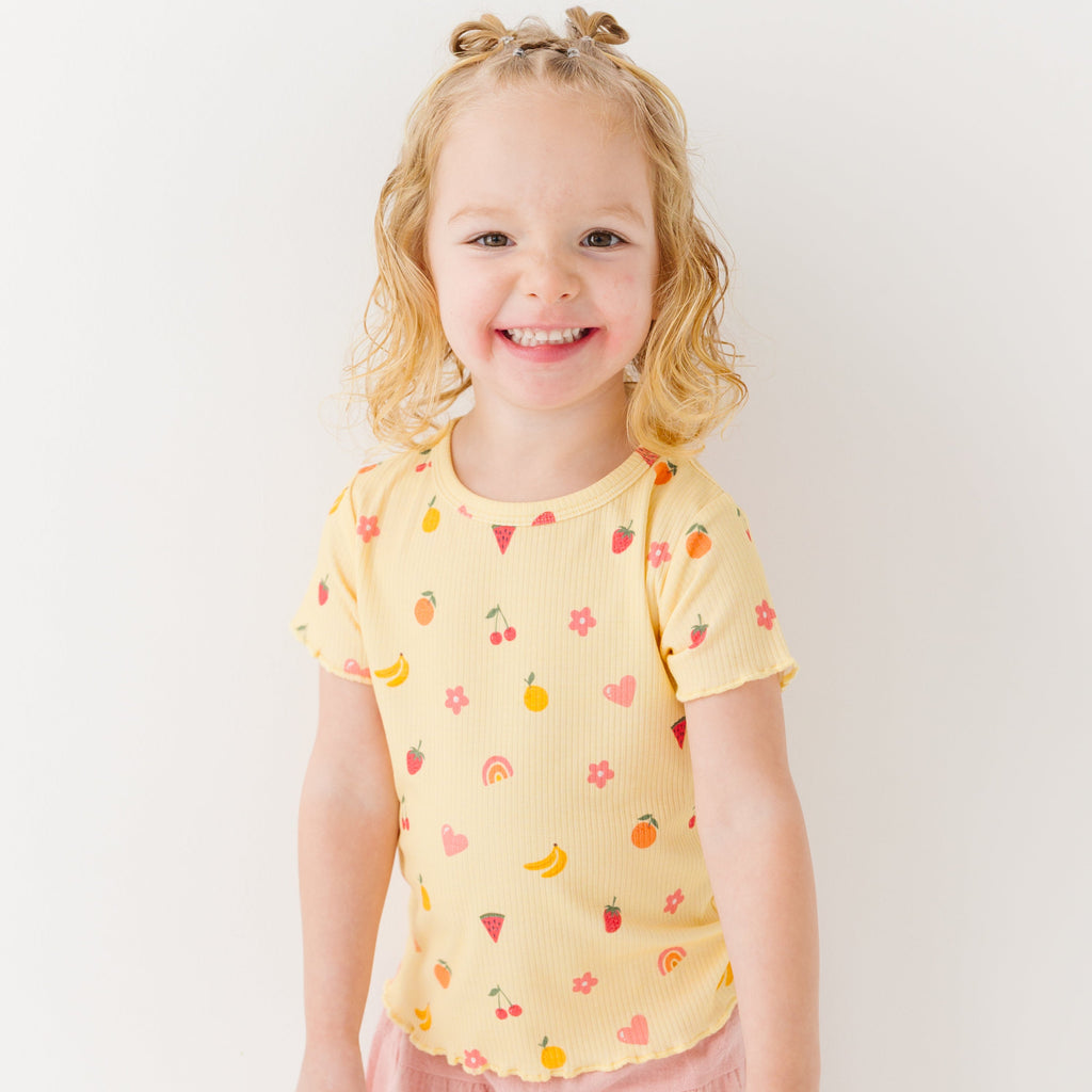 Tutti Fruity Lettuce-Edge Ribbed Shirt