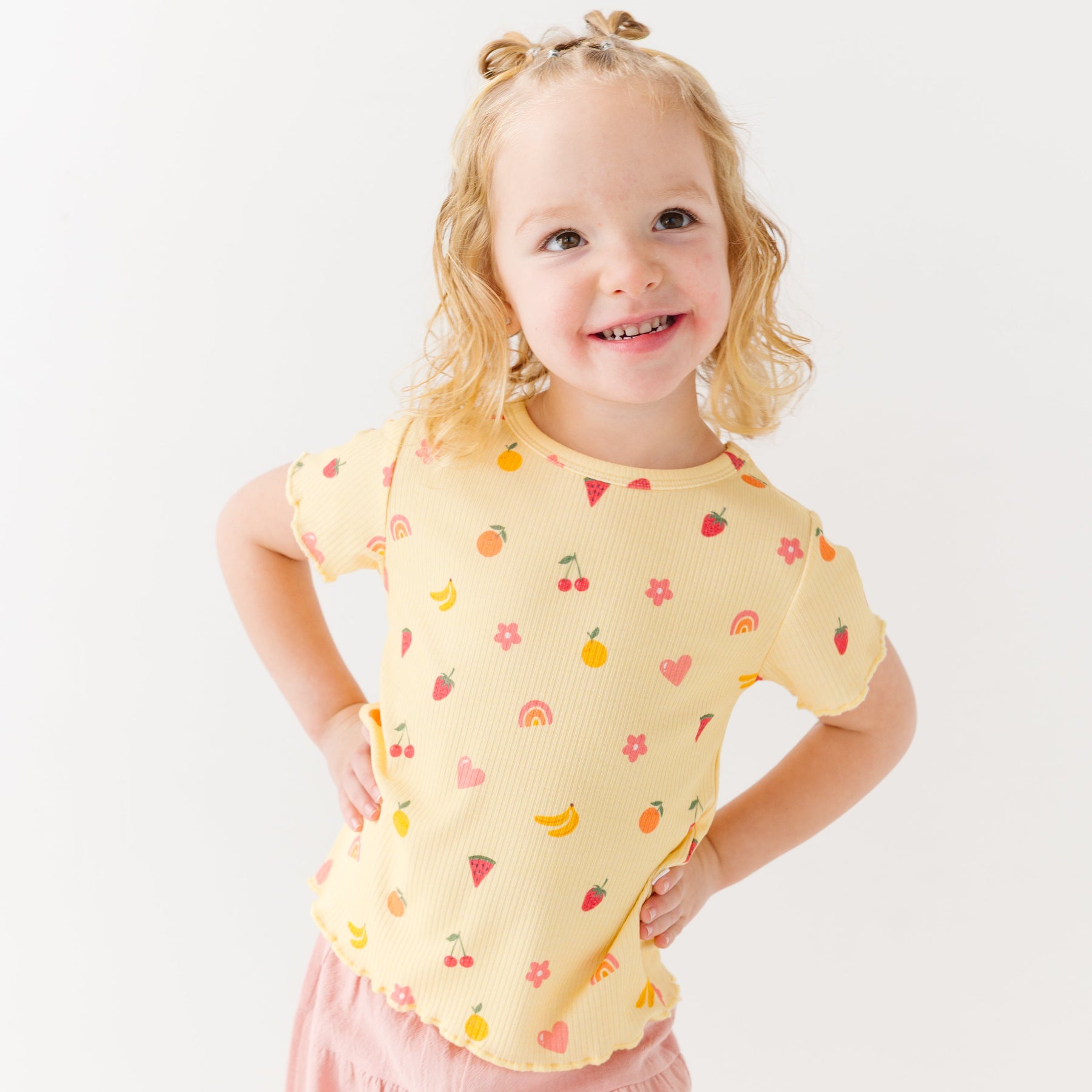 Tutti Fruity Lettuce-Edge Ribbed Shirt