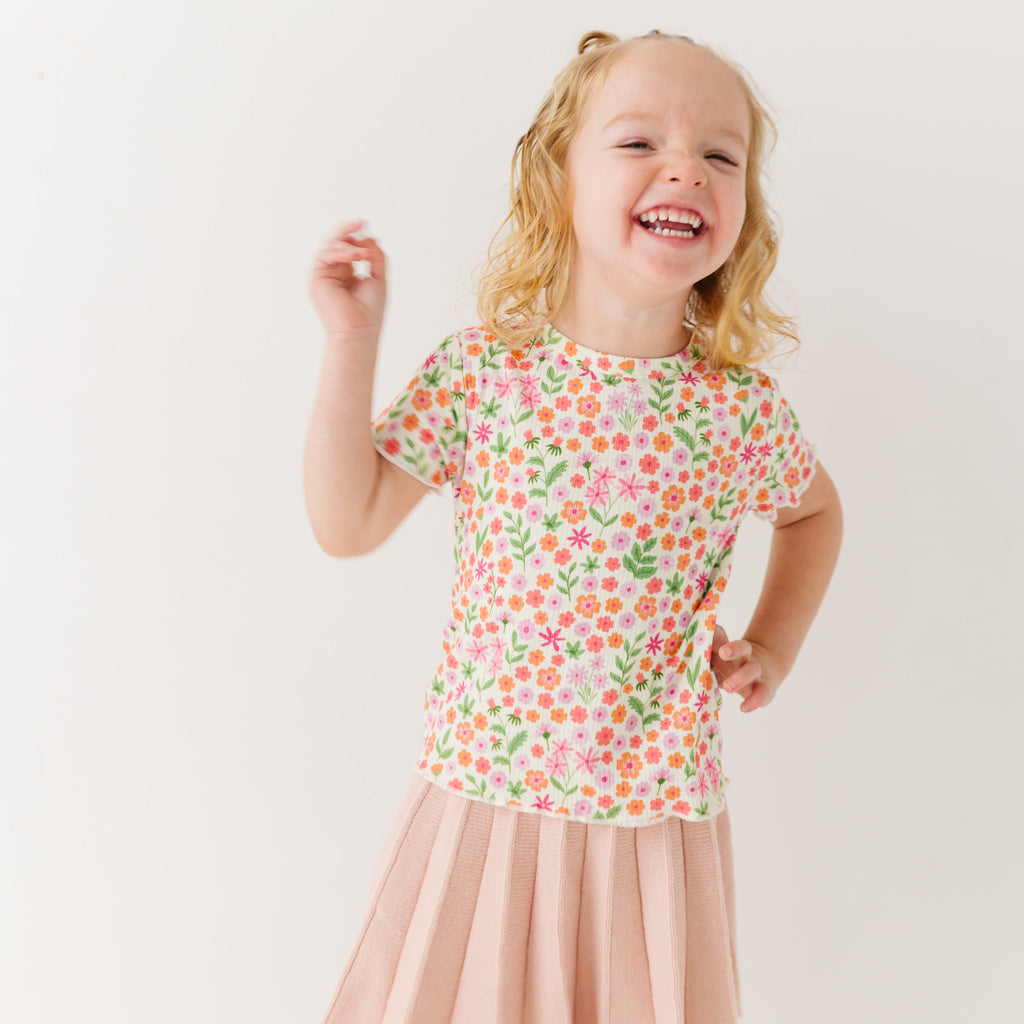 Spring Fields Lettuce-Edge Ribbed Shirt