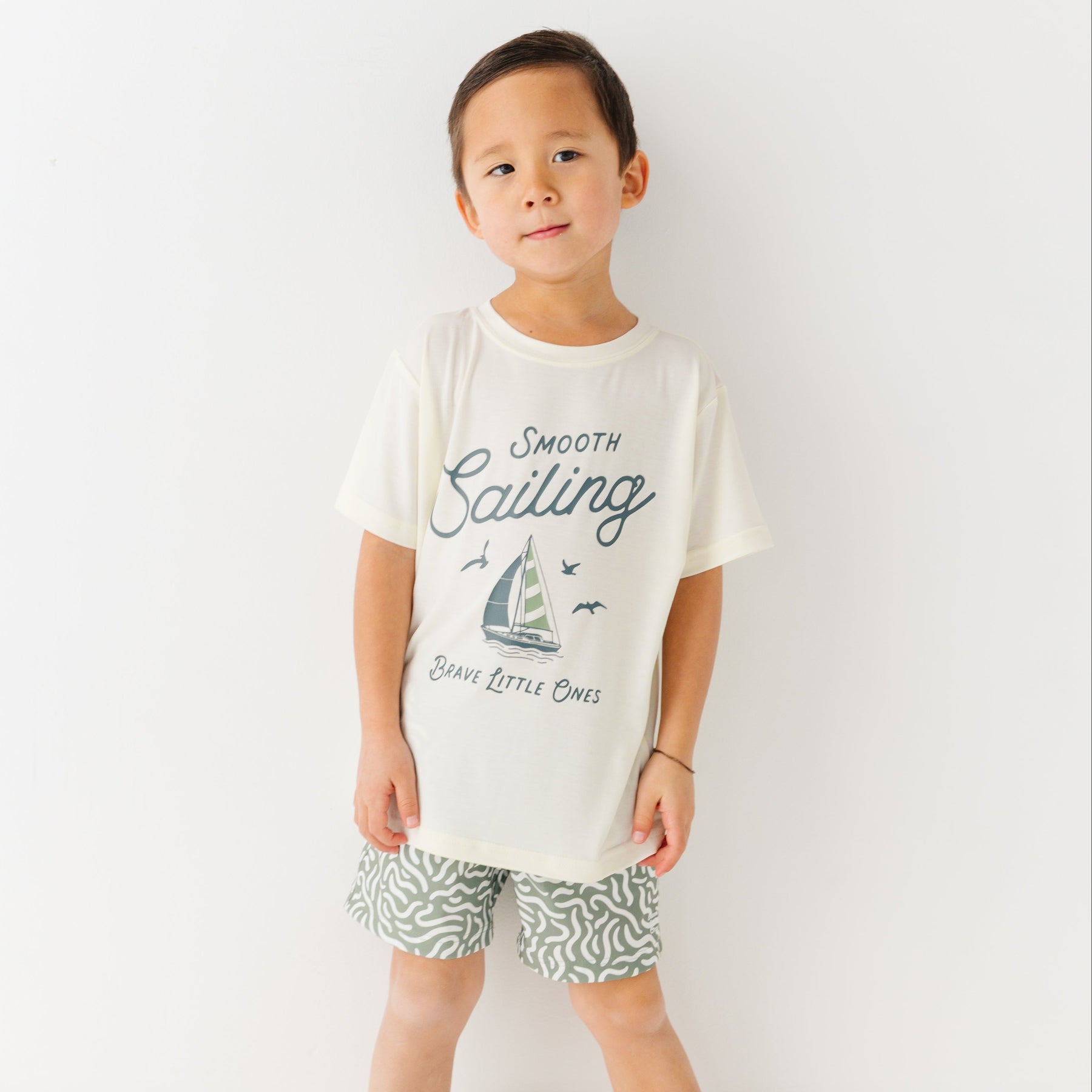 Seaweed Green Squiggles Quick-Dry Day Shorts