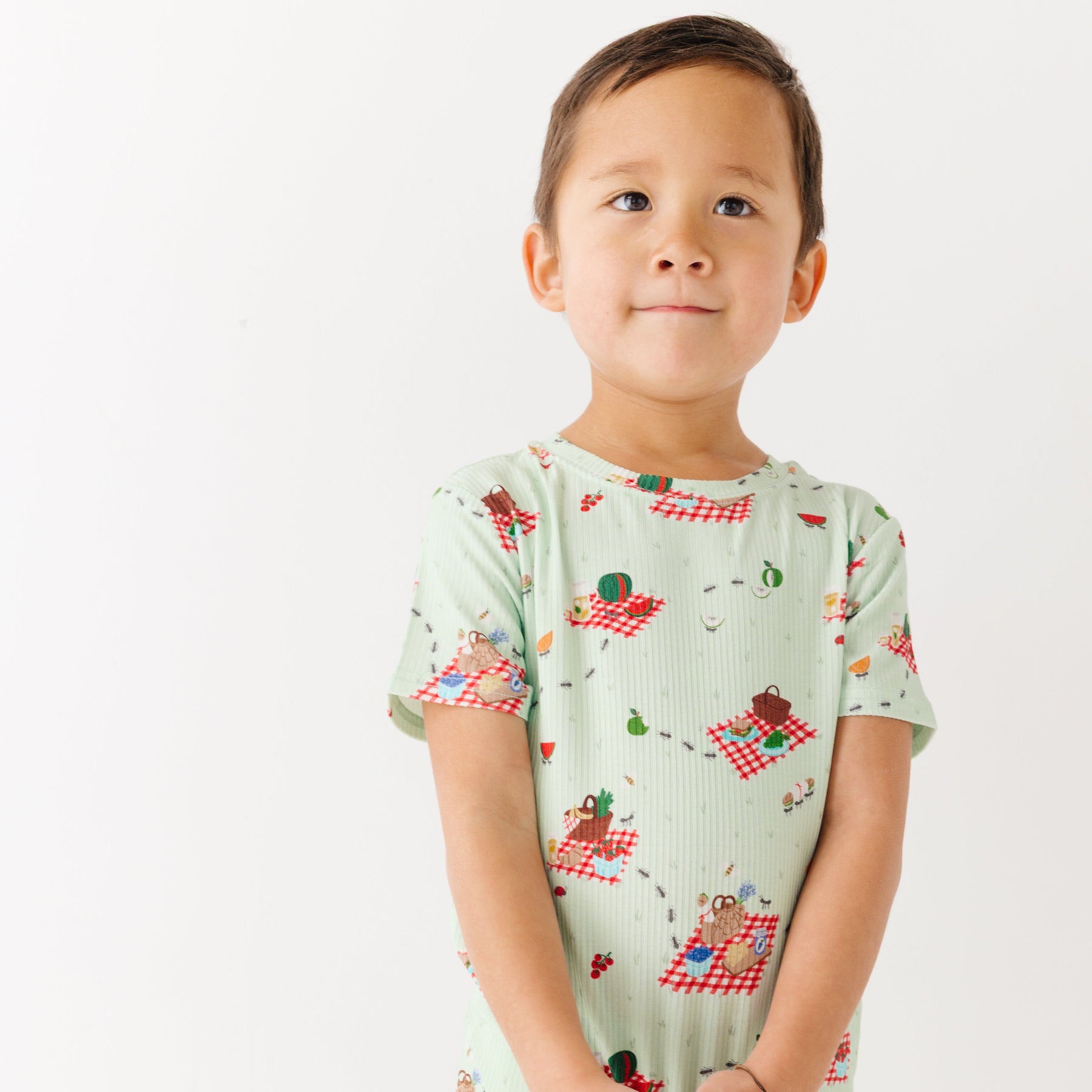 Summer Picnic Small Ribbed Shorts Two-Piece Set