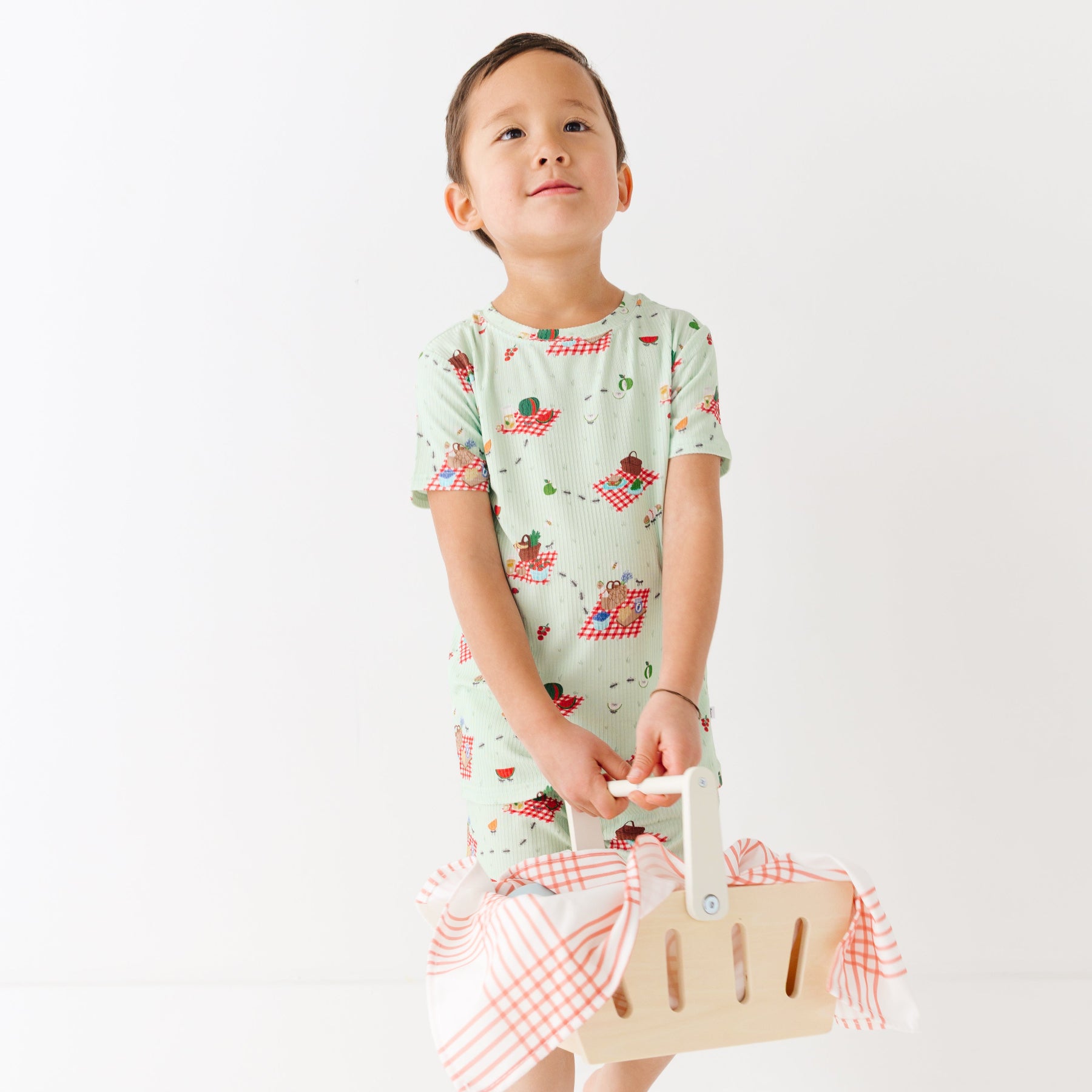 Summer Picnic Small Ribbed Shorts Two-Piece Set