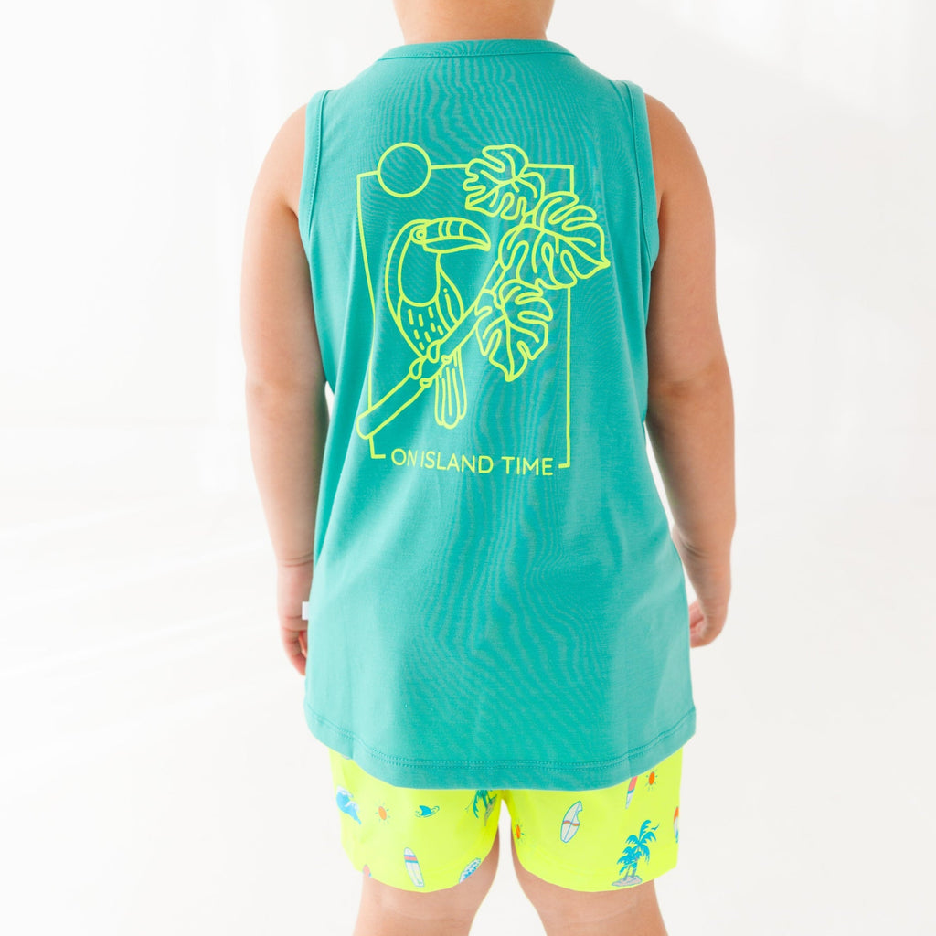 Neon Yellow Surfside Swim Trunks
