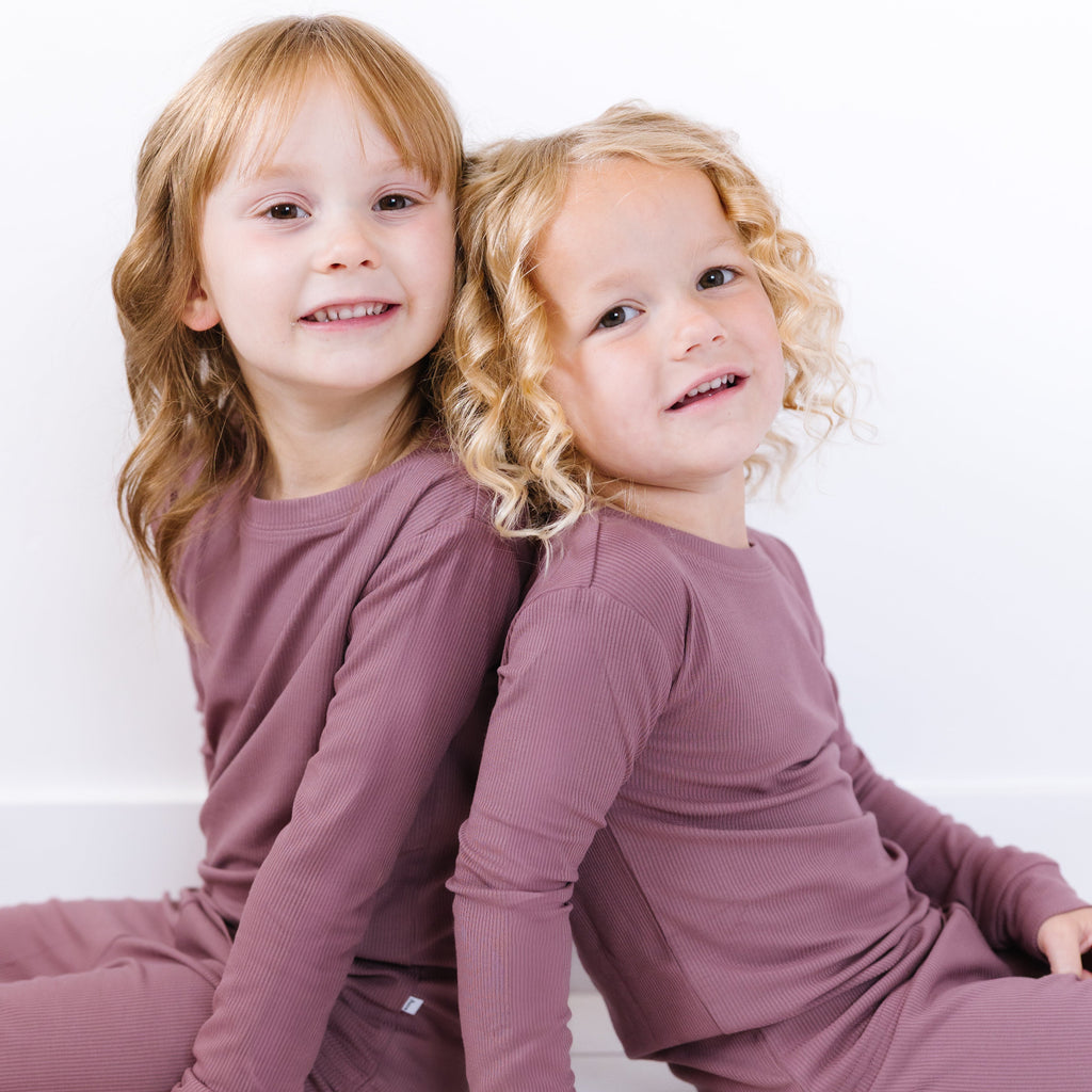 Plum Small Ribbed Two-Piece Set