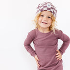 Plum Small Ribbed Two-Piece Set